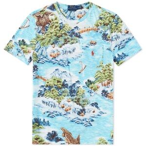 POLO RALPH LAUREN PRINTED LANDSCAPE POCKET TEE